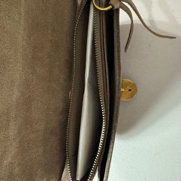 NWT Madewell The Abroad Convertible Crossbody Bag Tan/Brown Suede & Leather - Picture 5 of 11